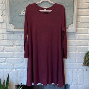 Old Navy Maroon Long-Sleeved Dress, Women’s L